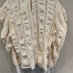 Cream Textured Blouse